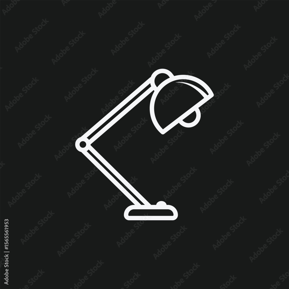 Fototapeta premium Modern Desk Lamp and Office Light Icon for Studying, Reading, and Workspace Illumination