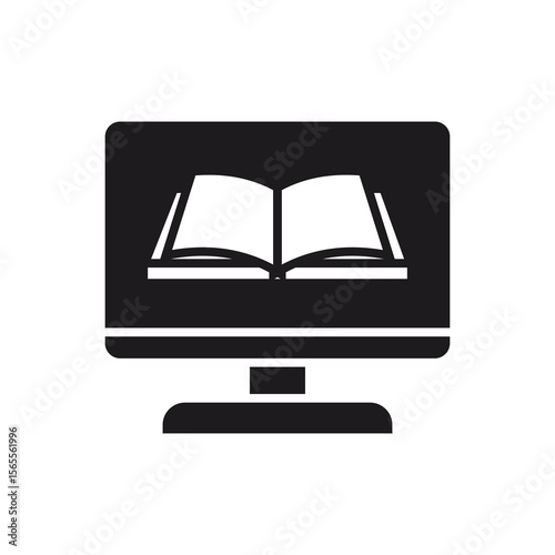 E-learning Concept with Open Book on Computer Screen