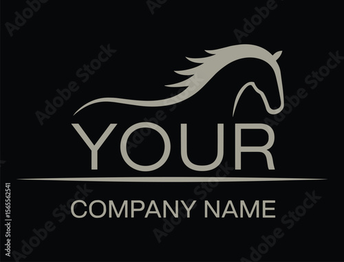 Elegant Horse Logo Design Graceful Minimalist Vector Illustration