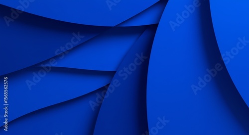 Deep Blue Abstract Layers: Intricate Geometric Shapes
