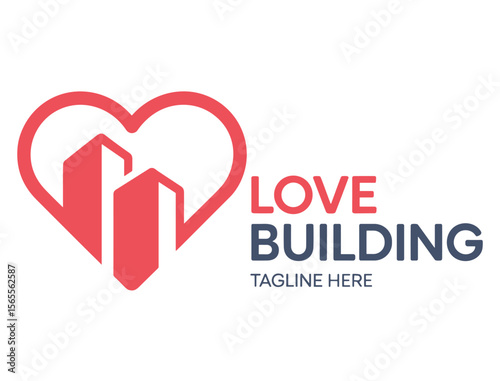 Building a Love for Architecture Heartfelt Urban Design Logo