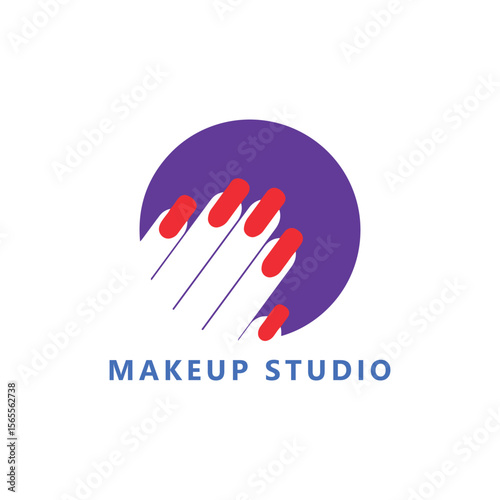 nail beauty salon logo design vector