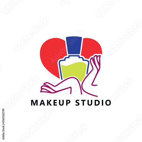 nail beauty salon logo design vector