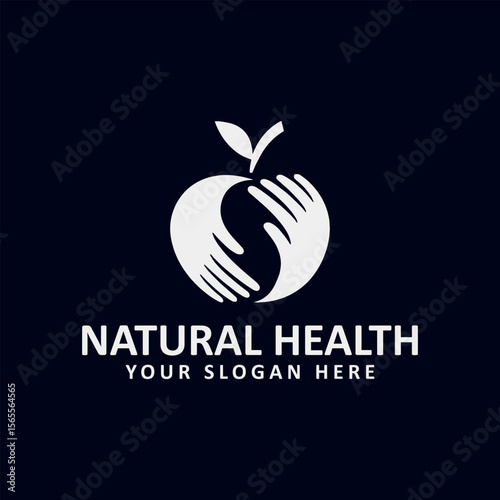 natural health care logo design vector
