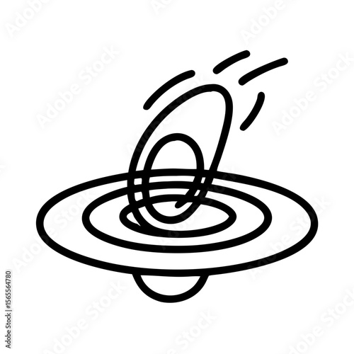 Photography Stylized depiction of a black hole singularity with accretion disk and jets