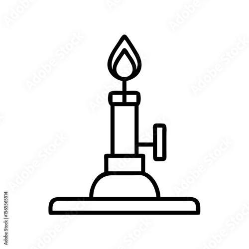 Bunsen burner vector illustration, a common tool in chemistry and biology labs