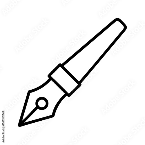 Simple and elegant outline drawing of a classic fountain pen nib