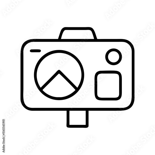 Abstract line drawing of a camera showcasing design elements and creativity