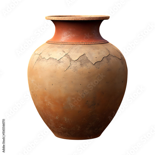 Ancient Clay Jar, Rustic Pottery Vessel, Aged Terracotta Amphoras