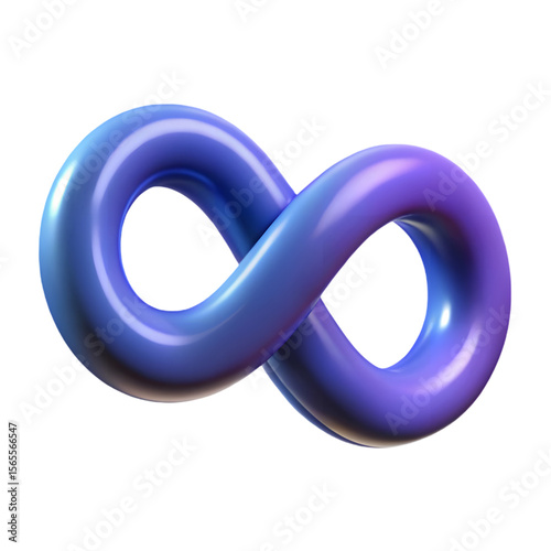 A blue and purple infinity symbol is isolated on transparent background