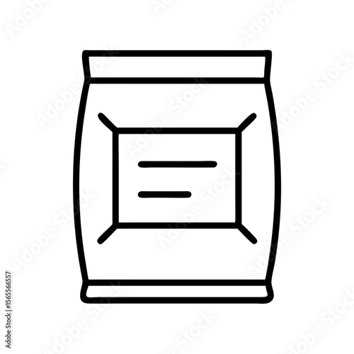 Minimalist outline of a sack with two horizontal lines on its surface