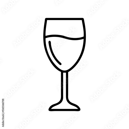 A Simple Wine Glass Icon Illustrating Elegance and Celebration with Minimalism