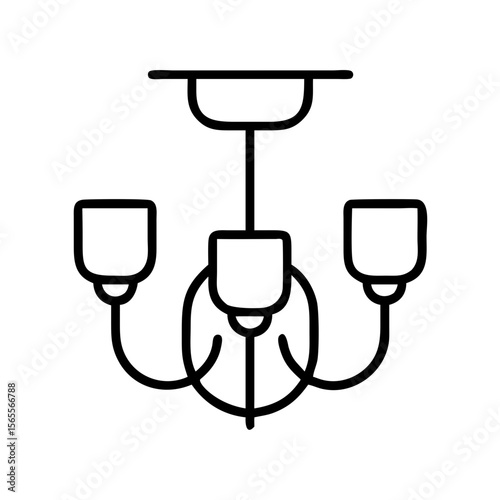 Elegant Three Light Chandelier with a minimalist design and artistic flair