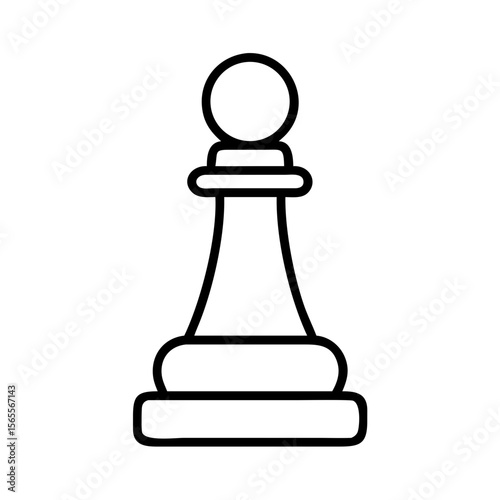 Elegant line art illustration of a chess pawn piece on white background