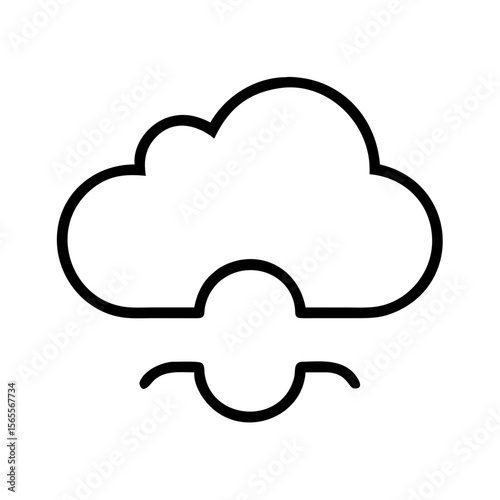Minimalist cloud with a wavy bottom edge creating a serene atmosphere and feeling