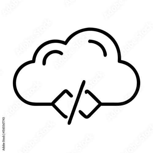 Cloud Computing with Programming Code Icon, Symbolizing CloudBased Development