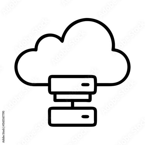 Simple cloud computing or cloud server architecture diagram isolated as vector