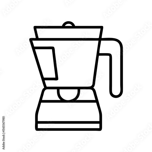 Simplified black line drawing of a kitchen blender, modern icon design