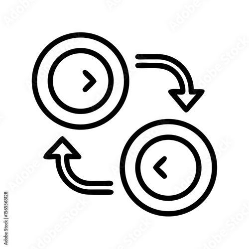 Continuous Cycle of Operations with Forward and Backward Flow Indication