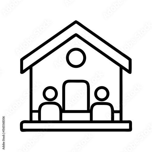 Illustration of city hall building or governmental center open for discussions