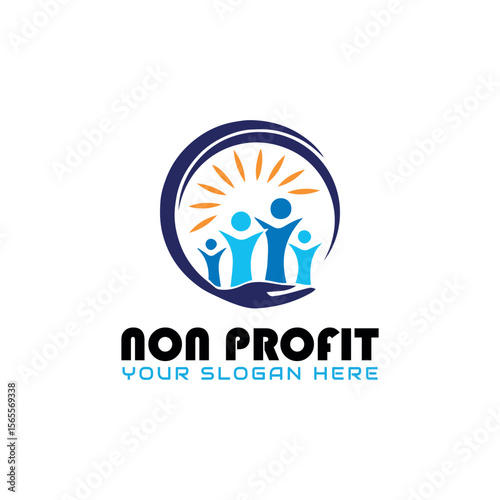 non profit charity logo design vector