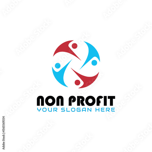 non profit charity logo design vector