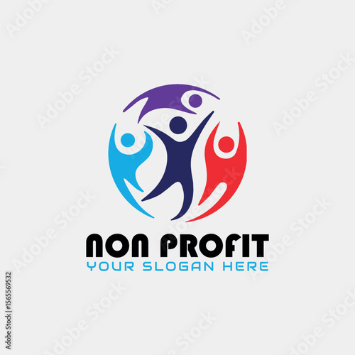 non profit charity logo design vector