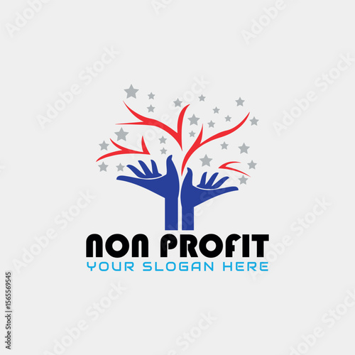 non profit charity logo design vector