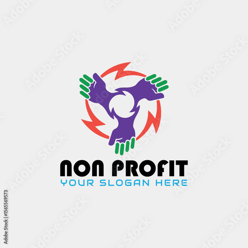 non profit charity logo design vector