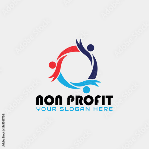 non profit charity logo design vector