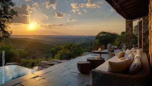 Luxury Sunset Vista: Serene African Safari Haven