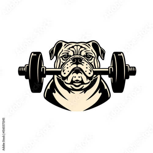 Bulldog Holding Weights - Strong and Playful Design