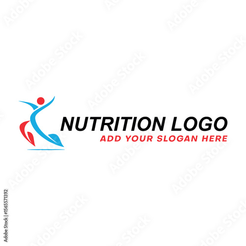 dieting nutrition logo design vector