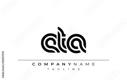 ETA Creative Unique Modern Letter Logo Design. Stylized logo featuring a unique letter design, presenting abstract minimalist aesthetics and modern appeal.