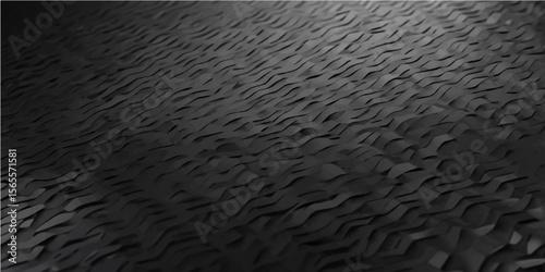 Dark metallic ripples create an abstract, reflective surface reminiscent of a calm, sun-drenched pool