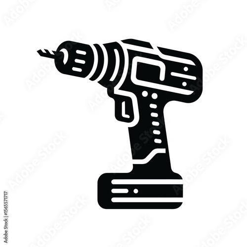vector illustration of a drill