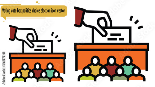  Voting vote box politics choice election icon vector
