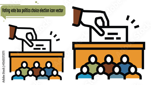  Voting vote box politics choice election icon vector