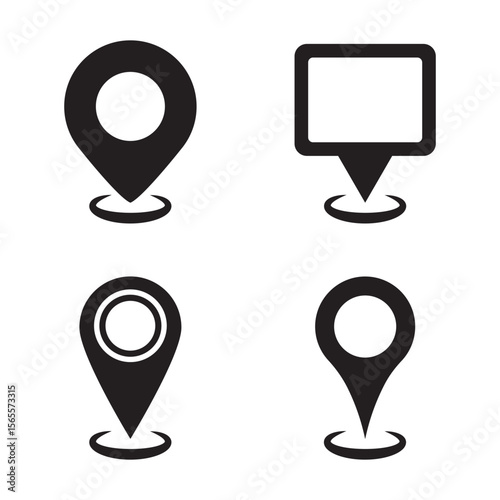 Location map pin icons set. Modern map marker collection. Pinpoint. Location pin icon. Map pin place marker. Map marker pointer icon. GPS location symbol. transparent background 