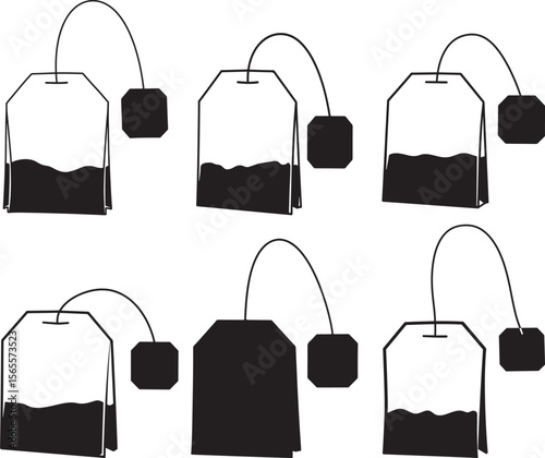 Tea bag silhouette vector illustration
