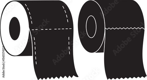 Toilet paper roll silhouette vector illustration