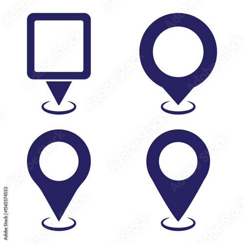 location icon set map pointer pin sign symbol red black outline destination icon place address navigation locator sign vector illustration