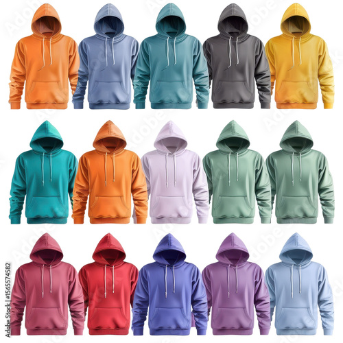 Colorful Hoodies isolated on white.png
