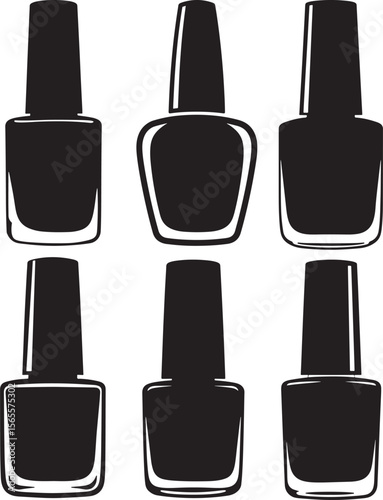 Nail polish icon silhouette vector illustration