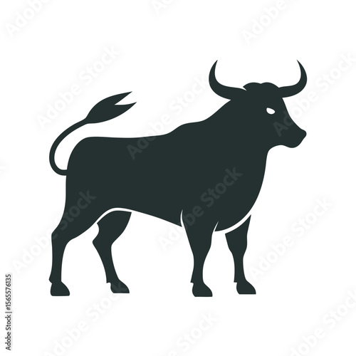 Damaged Horn Tip On Fierce Bull Silhouette