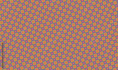 Geometric shapes in repeat create a colorful pattern with retro style appeal that is vibrant and eye catching.