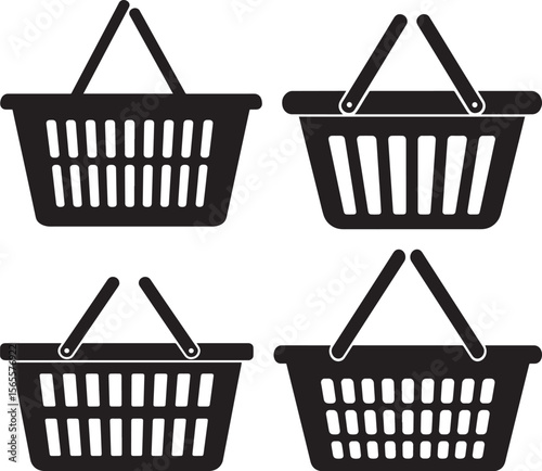 Shopping basket icon silhouette vector illustration