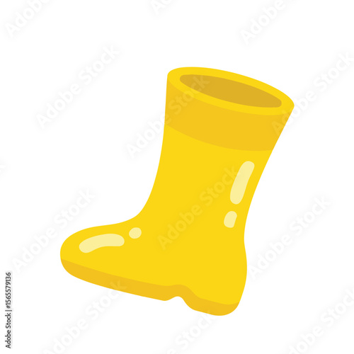 Yellow rubber boots icon cartoon illustration