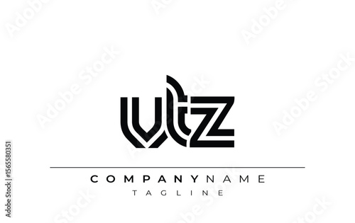 VTZ Creative Unique Modern Letter Logo Design. Stylized logo featuring a unique letter design, presenting abstract minimalist aesthetics and modern appeal.