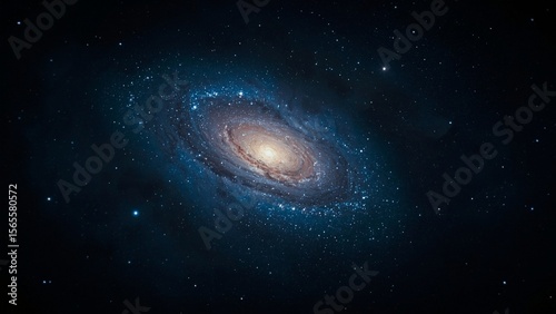 Majestic Spiral Galaxy: Deep Space, Celestial, Mystical, Starry Night, Cosmic Background, High-Resolution Image.